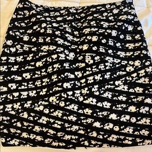Floral Black and White Women's Skirt